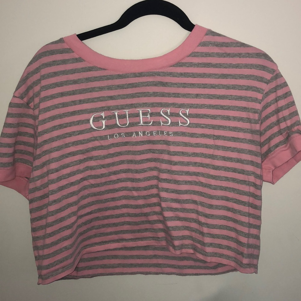 GUESS striped cropped tshirt